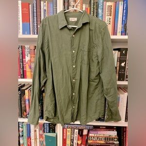 Green Gap L men’s/masc linen cotton blend button-up